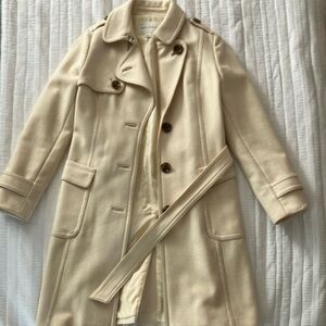 Banana Republic Cream Trench Coat with Belted Waist
